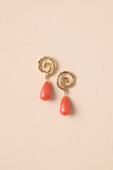 Running On Good Energy Terracotta Pearlescent Drop Earrings
