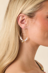 Charmed By the Sea Gold Shell & Pearl Teardrop Earrings