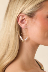 Charmed By the Sea Gold Shell & Pearl Teardrop Earrings