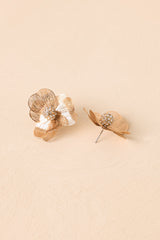 Tell Me Again Gold & Crystal Floral Statement Earrings