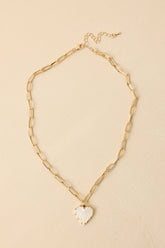 Chasing My Dreams Gold Textured Heart Necklace