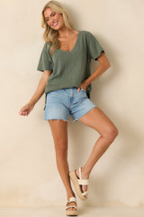 Days Like This Light Wash High Waisted Denim Shorts