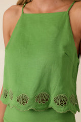 ASTR The Label Taniya Green Sleeveless Top