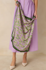 Parterre Garden Green Multi Floral Geometric Pattern Scarf