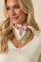 Stay With Me Green Multi Floral Print Scarf