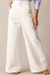Shopping Day White Wide Leg Jeans