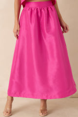 Worth the Chase Fuchsia Pink Structured Maxi Skirt