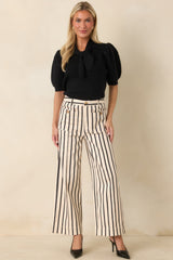 Leading the Way Black Stripe Cotton Pants