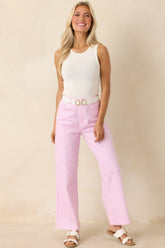 Let's Get Noticed Pink Stripe Cotton Pants
