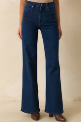 Wherever We Go Dark Wash Cotton Denim Wide Leg Jeans