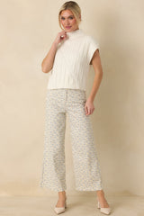 I'm Sure of It Ivory Cable Knit Sleeveless Mock Neck Sweater