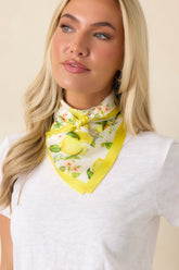 Villa Citrus Yellow Multi Lemon Print Scarf