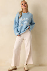 Z Supply Ivory Scout Knit Wide Leg Pants