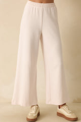 Z Supply Ivory Scout Knit Wide Leg Pants