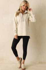 SPANX AirEssentials® Ivory Brushed Half Zip Tunic