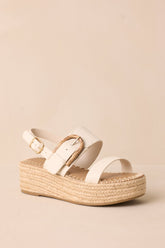 Warm Breeze Ivory Espadrille Platform Sandals