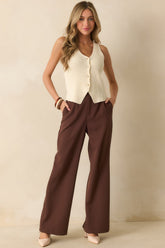 Part Of My Routine Ivory Button Front Sweater Vest