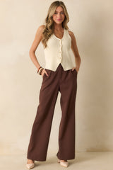 Part Of My Routine Ivory Button Front Sweater Vest