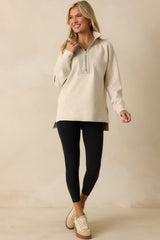SPANX AirEssentials® Ivory Brushed Half Zip Tunic