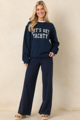 Z Supply Navy Blue Andre Wide Leg Pants