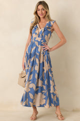 Z Supply Malene Lake Blue Blooming Floral Maxi Dress