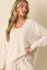 Z Supply Light Beige Cotton Modern V-Neck Weekender