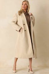 In Case You Need It Light Beige Double Breasted Longline Coat
