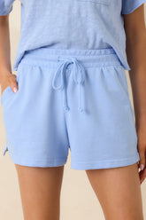 Z Supply Barcelona Blue Cotton Blend Birdie Shorts