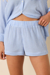 Z Supply Ice Blue Cotton Classic Gingham Short