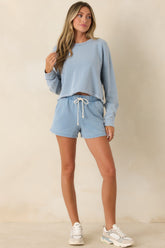 Z Supply Circuit Ocean Air Indigo Knit Sweatshirt