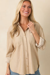 Z Supply Reese Light Toffee Button Up