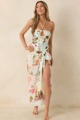 MINKPINK Dolce Multi Vintage Postcard Print Sarong