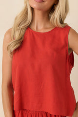 Z Supply Sloane Chili Pepper Red Linen Tank