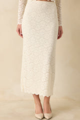 Z Supply Via Ivory Lace Midi Skirt