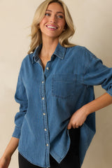 Z Supply Medium Wash Atwood Lightweight Denim Button Up