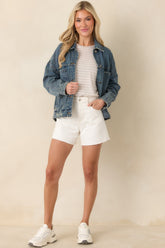 Anywhere You Go Medium Wash Cotton Denim Jacket