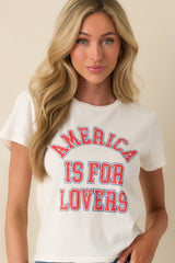Z Supply Ivory Cotton Lovers Tourist Tee