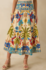 Aylaya Geneva Multi Cotton Tiered Maxi Skirt
