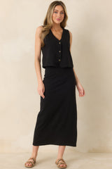 Z Supply True Black Cotton Gail Midi Skirt