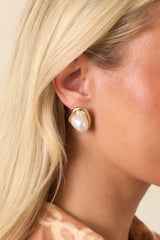 Chance Encounters Gold & Pearl Stud Earrings
