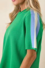 I'm Into It Green Multi Knit Stripe Top