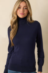 Comfortable Charm Navy Turtleneck Sweater