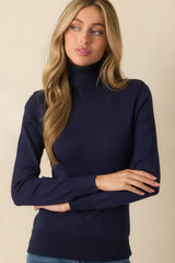 Comfortable Charm Navy Turtleneck Sweater