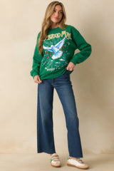Fleetwood Mac 1990 Dove Green Cotton Boyfriend Sweatshirt