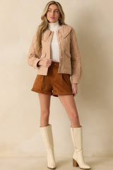 Easier Than You Think Light Rust Gingham Quilted Jacket