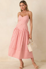 From All Angles Orange & White Stripe Cotton Midi Dress
