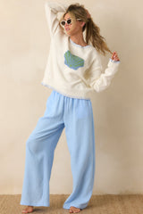 Paradisa Shell Island White Knit Sweater
