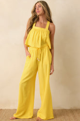 Paradisa Calor Yellow Cotton Swing Tank Top