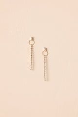 The Choice Is Clear Gold Rhinestone Chain Drop Earrings