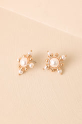 Guiding Light Gold & Pearl Statement Earrings